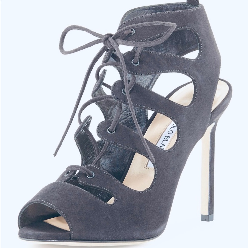 NEW Manolo Blahnik Attal Cut Out Sandals, Size 37